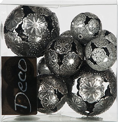 Metallkugeln MARRAKESCH, ca. 28-50 mm. Set 11-TLG. 6x28mm, 3x35mm, 2x50mm. in ANTHRAZIT 84