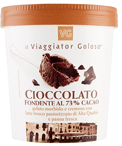 il Viaggiator Goloso Gelato Morbido e Cremoso Gusto Cioccolato Fondente, 425gr (Surgelato)