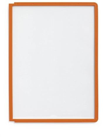 Durable Sichttafel Sherpa Panel A4, 5 Stück, orange, 560609 | Matte Folie aus Polypropylen, scannertauglich & dokumentenecht, farbiger Rahmen, Einschub oben offen