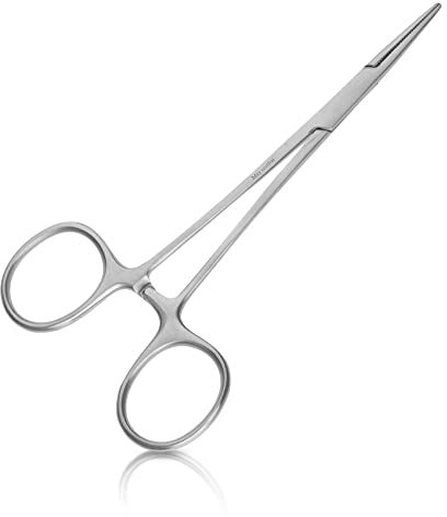 May Klemme mit feiner Spitze | Sperre (Edelstahl) | Gerade (13cm) | Vielseitig für Pflege, Hobby & Handwerk