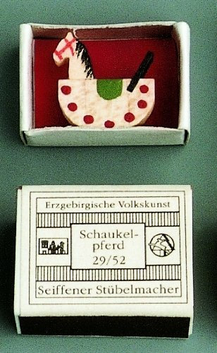 Mini Zündholzschachtel Miniatur Schaukelpferd Handarbeit 2,2cm Erzgebirge NEU
