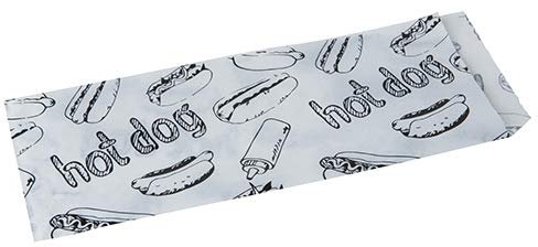 PAPSTAR 1000 Stück Hot Dog - Tüten (Weiß mit Aufschrift / 21 x 8,5 cm)