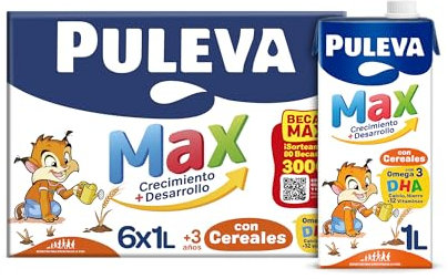 Puleva Max Leche de Crecimiento y Desarrollo con Cereales - Pack 6 x 1Lt