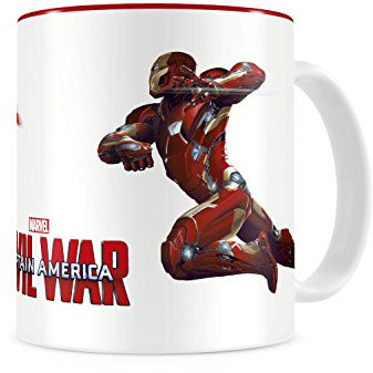 SD TOYS Marvel Taza Civil War, Cerámica, Rojo, 10 cm