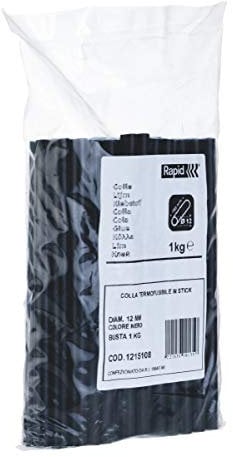 Rapid Heißklebesticks Schwarz, 1kg Klebesticks 190mm Länge, Universeller Heiβkleber, für Heißklebepistole 11mm, 12mm