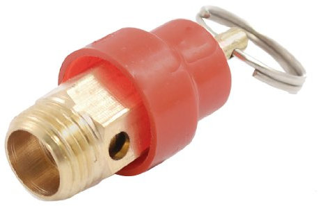 sourcing map Sicherheitsventil Druckluftkompressor-Druckbegrenzungsventil 13mm männlich,Rot Hut 39mm Länge