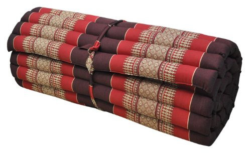 Wilai Kapok Thaikissen, Rollmatte breit (82314 - weinrot/rot)