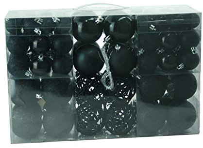 Exklusives Weihnachtskugeln Christbaumkugeln Set mit 100 Stueck Farbe Schwarz