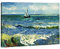 Wieco Art Ölgemälde-Reproduktion „Das Meer bei Les Saintes-Maries-de-la-Mer“ von Vincent van Gogh, klassischer Giclée-Kunstdruck auf Leinwand, Wanddekoration für zu Hause, blau, 48x36inch (120x90cm)