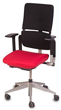 TexDeko Bezug für Bürostuhl Sitzbezug elastischer Überzug atmungsaktiv one Size fits All (Rot), Made in EU