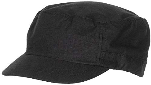 US Cap mit Schild, Rip Stop, Elasti-Fit, schwarz