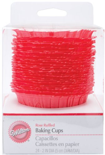 Wilton Standard Papiermanschette mit Wellenrand rosa 24 Stück
