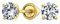 Boucles D'Oreilles Clous En Or Jaune Massif 14K Traditionnelles De 0,25 CT Avec Zircone Cubique Aaa Ronde Minimaliste De 3 Mm Et Coupe Brillante Solitaire CZ Pour Femmes