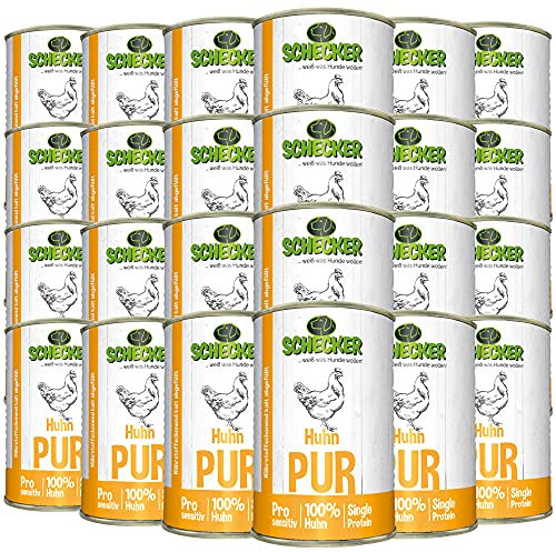 Schecker Nassfutter für den Hund - Huhn PUR - 24 x 410 g - getreidefrei - glutenfrei