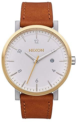Nixon Herren Analog Quarz Uhr mit Leder Armband A945-2548-00