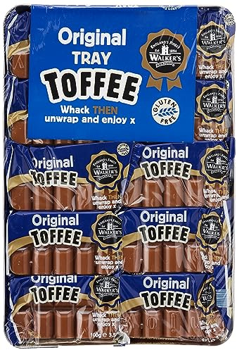 Walkers Nonsuch Original Creamy Toffee Bars in Traditional Tin Tray 100 g (Pack of 10)