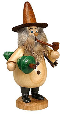Drechselwerkstatt Uhlig Räuchermännchen Baummauser Natur - 19 cm - Original Erzgebirge Räuchermann