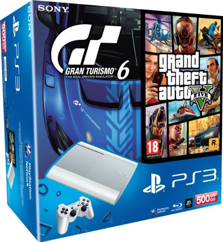 Console PS3 500 Go blanche + Gran Turismo 6 + GTA V