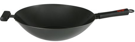 Dexam Professional Non-Stick Carbon Steel Wok with Staycool Helper Handle 34cm/14-inch