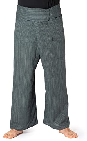 PANASIAM Thai Fischerhose für Damen & Herren - Wickelhose in 2 Längen | Thai Fisherman Pants, Unisex, auch als Yogahose oder Kampfsporthose, flexible Passform in 2 Längen, Baumwolle, Design Lini
