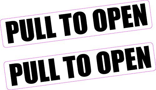 2X Pull to Open Sticker Taxi Cab Door Vinyl Shop Door Locker