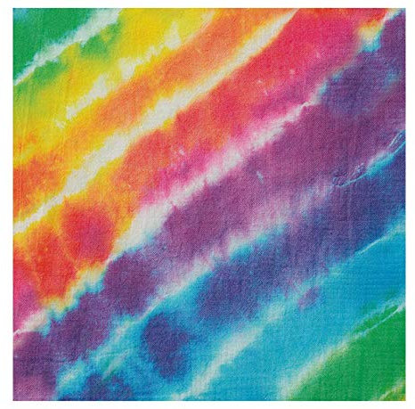 Unique Party 99102 - Rainbow Tie Dye Paper Napkins, Pack of 16,Multi Color,6.5 x 6.5