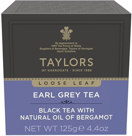Earl Grey Tea Carton | Premium Whole Leaf Black China Tea with Natural Bergamot Oil, Fragrant, Delicate and Light. Serve Black or with Lemon.