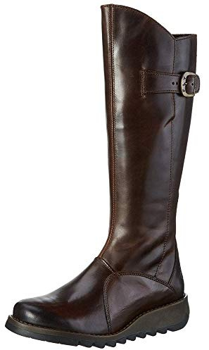 Fly London Women's Mol 2 Zip up Boots, Dk Brown, 4 UK