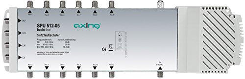Axing SPU 512-05 SAT Multischalter Eingänge (Multischalter): 5 (4 SAT/1 terrestrisch) Teilnehmer-Anzahl: 12 Quad-LNB-TA