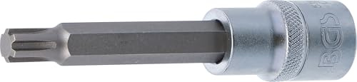 BGS 5184-R9 | Bit-Einsatz | Länge 100 mm | Keil-Profil (für RIBE) M9 | Antrieb Innenvierkant 12,5 mm (1/2) | Chrom-Vanadium-Stahl | Verchromt, matt | mit Rändelung
