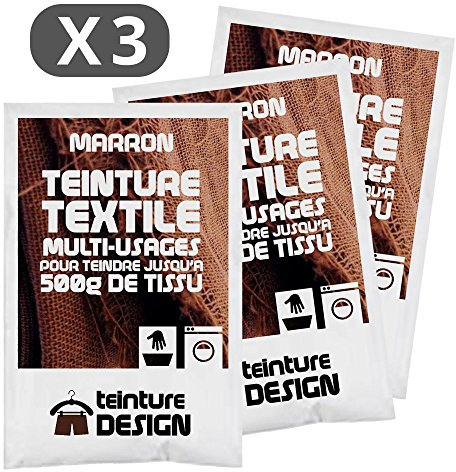 Set aus 3 Textilfarben - braun - Universal Textilfarbe für Kleidung und natürliche Stoffe