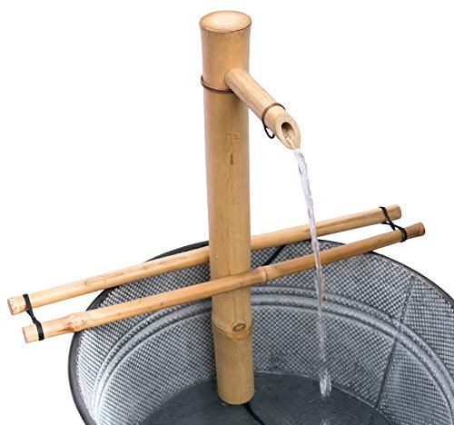 18 Water Fountain Kit - Adjustable, Split-Resistant Natural Bamboo, Includes Pump for Indoor/Outdoor Use