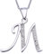 VIKI LYNN Initial Anhänger M 925 Sterling Silber Buchstabe Halskette mit Zirkonia Personalisierte Geschenke für Frauen Damen Mädchen