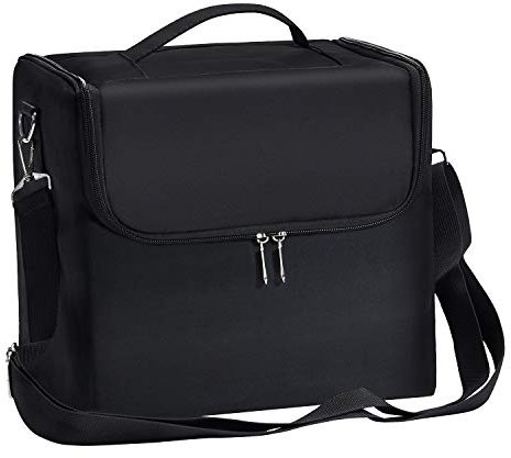 Vanity Case Makeup Bag Makeup Organiser Makeup Storage Box Large Makeup Box Makeup Case Cosmetic Bags Makeup Storage with Shoulder Strap, Black