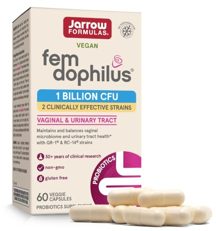Jarrow FemDophilus Probiotics, Vaginal & Urinary Tract Support, 60 Capsules