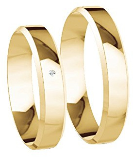 MADE IN GERMANY Eheringe Trauringe mit 0,005ct. in 333 Gelbgold 4mm Breite JC500