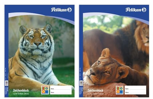 Pelikan 137604 Zeichenblock A2 (10 Blatt, sortierte Motive (keine Auswahl möglich)) 1 Stück