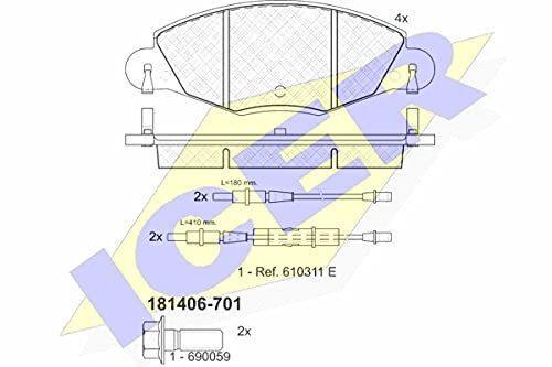 Icer Brakes 181406-701 Bremsbelagsatz, Scheibenbremse - (4-teilig)
