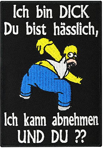 Ich bin Dick, Du Hässlich, Homer Simpson Biker Rocker kutte Aufnäher Patch