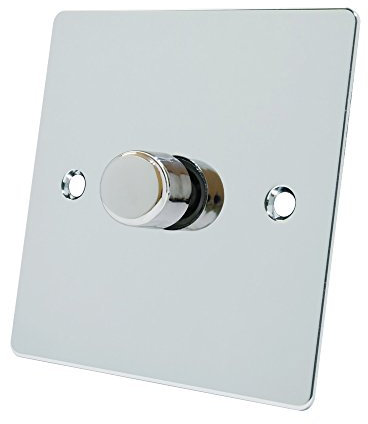 Alliance Electrical FPC1GDIMLED Polished Chrome Flat 250W-10 Amp Single 1 Gang 2 Way 250W LED Light Dimmer Switch, 250 W, 240 V