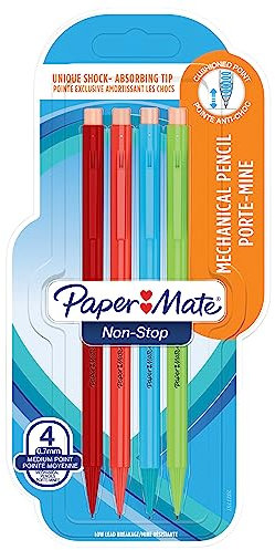 Paper Mate Non-Stop Porte-mine | 0,7 mm | Couleurs Assorties| Lot de 4