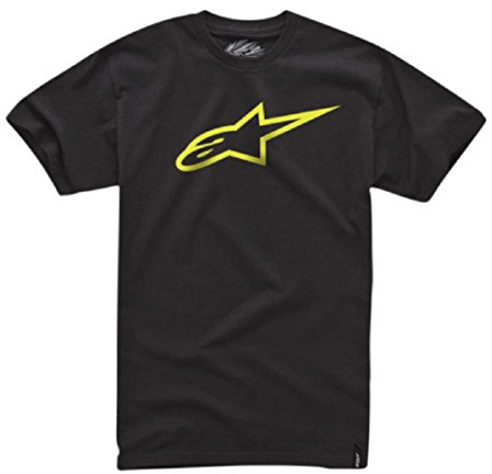 Alpinestars Men's Ageless Classic Tee Regular Fit Short Sleeve Casual Shirt, Black (Black/Yellow), Large