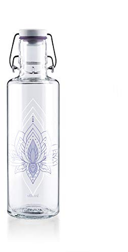 soulbottle 0,6l • Just breathe“ • Trinkflasche aus Glas • vegan, plastikfrei, klimaneutral