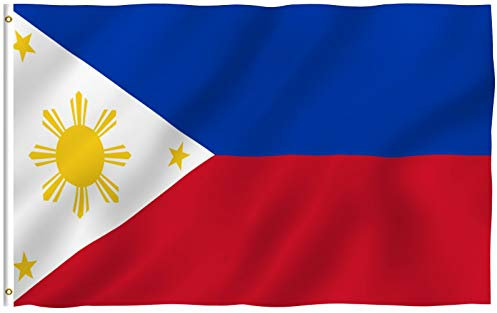 Anley Fly Breeze 3x5 Fuß Philippines Flagge - Lebendige Farbe und UV-beständig - Canvas Header und doppelt genäht - Filipino Philippine National Flags Polyester mit Messingösen