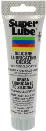 Super Lube 92003 Graisse lubrifiante au silicone avec PTFE, tube de 85 g, blanc translucide
