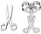 Ohrstecker Schere Ohrringe Silberohrringe Ohrschmuck aus 925 Silber rhodiniert