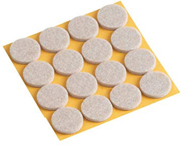 Metafranc Filz-Gleiter - selbstklebend - beige- Effektiver Schutz Ihrer Möbel & Stühle / Möbelgleiter-Set für empfindliche Böden / Stuhlgleiter / Bodengleiter / 644816 Ø 22 mm (16 Stück)