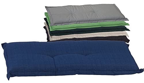 Beo Bankauflage 100 x 45 cm Waschbar Ascot | Premium-Qualität Made in EU | Atmungsaktive Gartenbank Auflage nach Öko-Tex Standard | UV-beständige Sitzauflage Bank | Auflage Bank in Dunkelblau