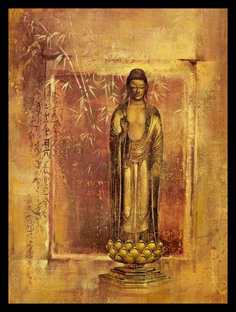 Germanposters Wei Ying-Wu Contemplation I Poster Kunstdruck Bild mit Alu Rahmen in schwarz
