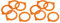 KitchenCraft Home Made Replacement Jar Seals (for Terrine Style Preserving Jars), Silicone, 8 cm, Pack of 10, Orange